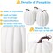 Greentek; 2 Pcs Large White Artificial Pumpkins, Faux Foam Harvest Pumpkins with Realistic Stems, DIY Fall Pumpkin Decor for Thanksgiving Halloween Table Centerpiece, Home Holiday Seasonal Decoration; Category:Decor Pumpkins; Image:4